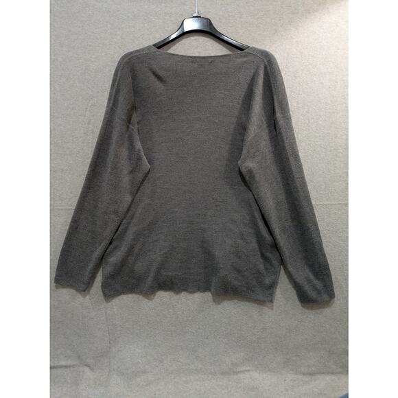 Laura Leigh Open Cardigan Women's XL Gray Wool Batwing Pockets Comfy‎ Sweater - Picture 6 of 9